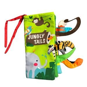 Jungly Tails Cloth Book Fabric Crib Car Seat Hanging Toy Beiens Jungle Animal